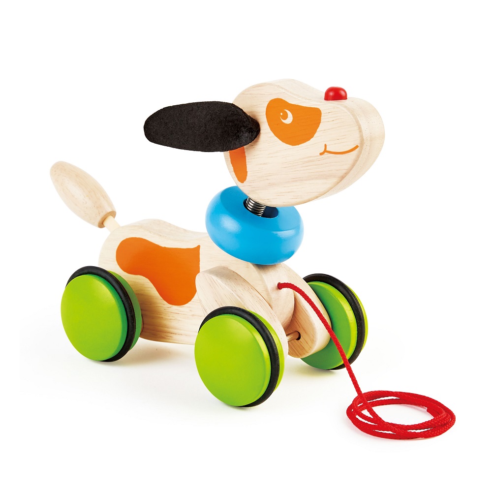 Pin Toys Ξύλινη τρεχαλίτσα 'Σκυλάκι', από μασίφ καουτσουκόδεντρο - Main Image