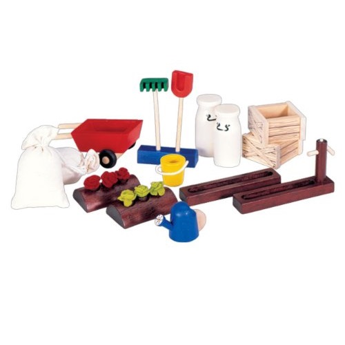 Pin Toys Ξύλινα Αξεσουάρ φάρμας κουκλόσπιτου 16 τεμαχίων - Main Image