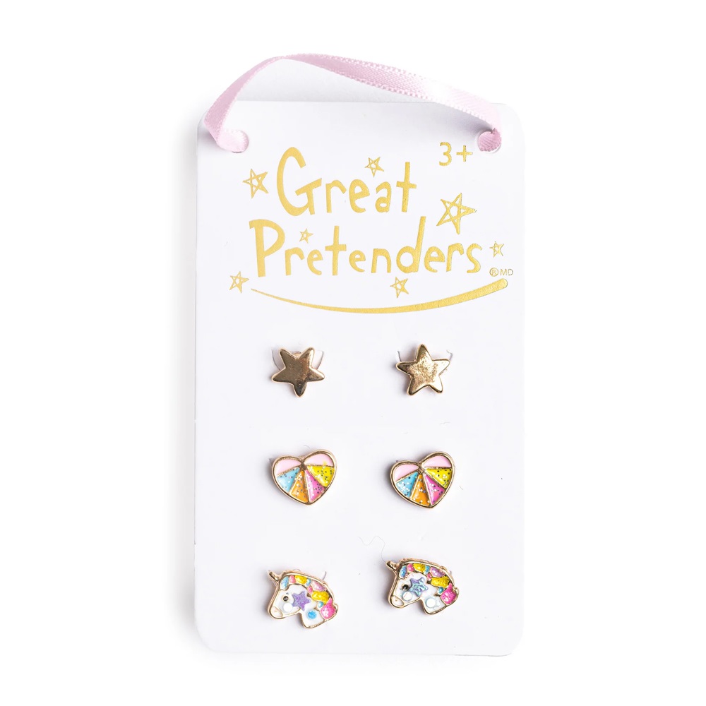 Great Pretenders Σετ σκουλαρίκια 'Αστέρι - Καρδιά - Μονόκερος' (3 ζεύγη) - Main Image