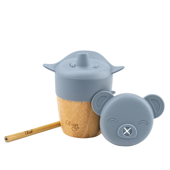 Bamboo Cup And Straw - Dusty Blue - Main Image