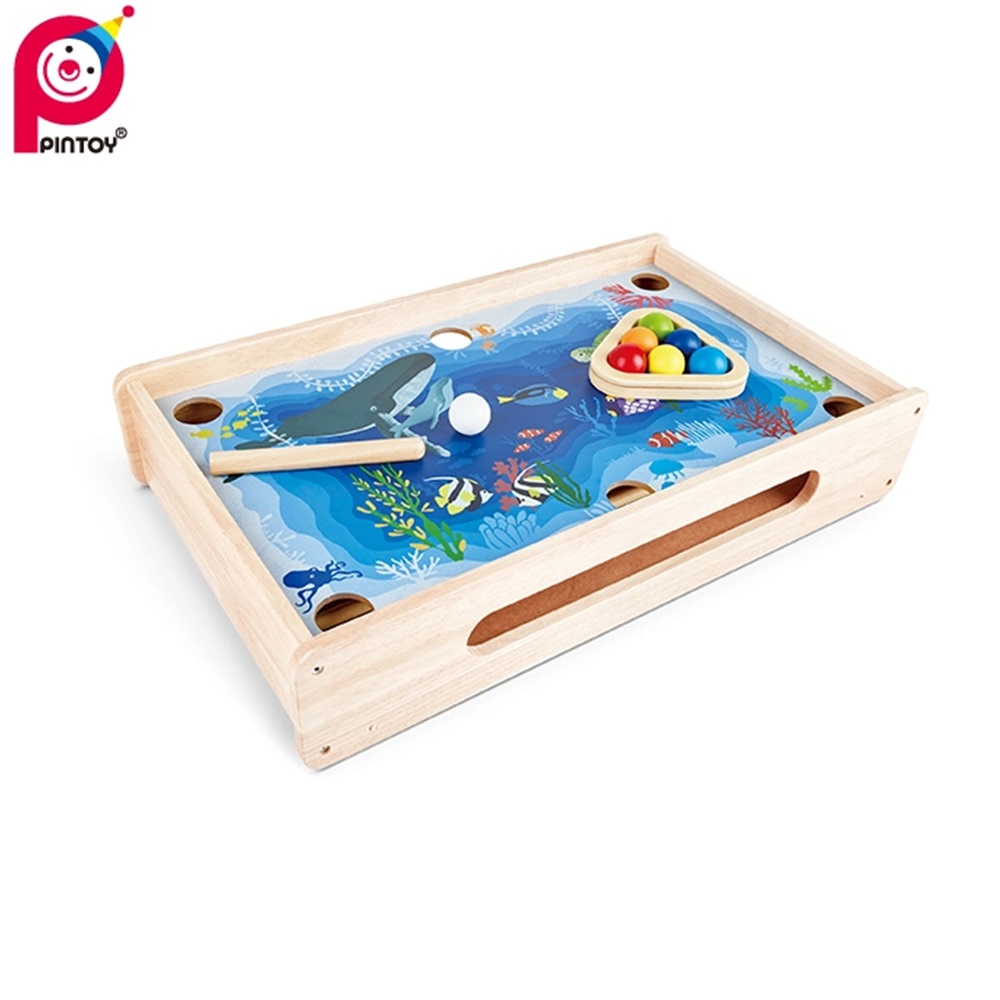 Pin Toys Ξύλινο Μπιλιάρδο - Pucket 2 σε 1, από μασίφ καουτσουκόδεντρο - Main Image