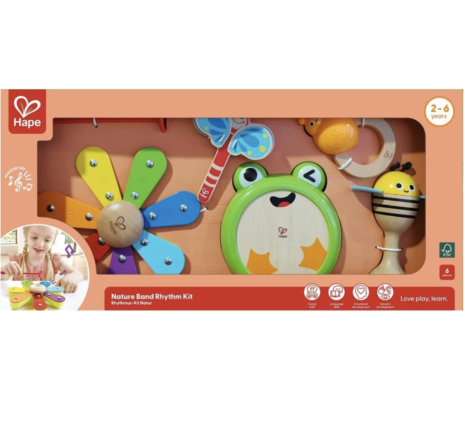 Hape 5 μουσικά όργανα με ζωάκια - Main Image