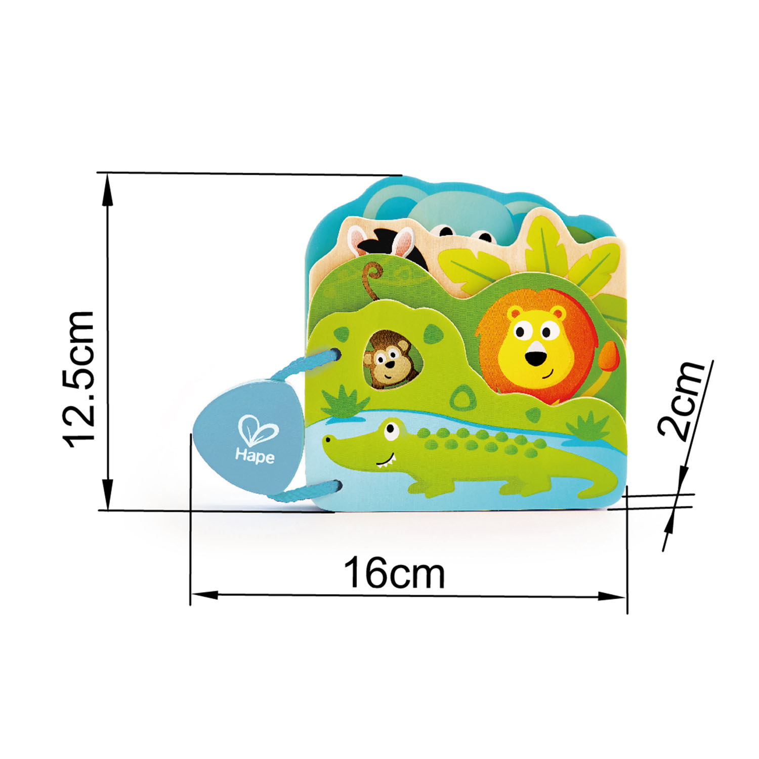 Hape Early Explorer Ξύλινο Βιβλιαράκι Ζώα της ζούγκλας - Main Image